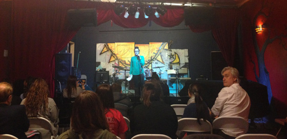OPI Participant performing at OPI Living Open Mic Night 2013