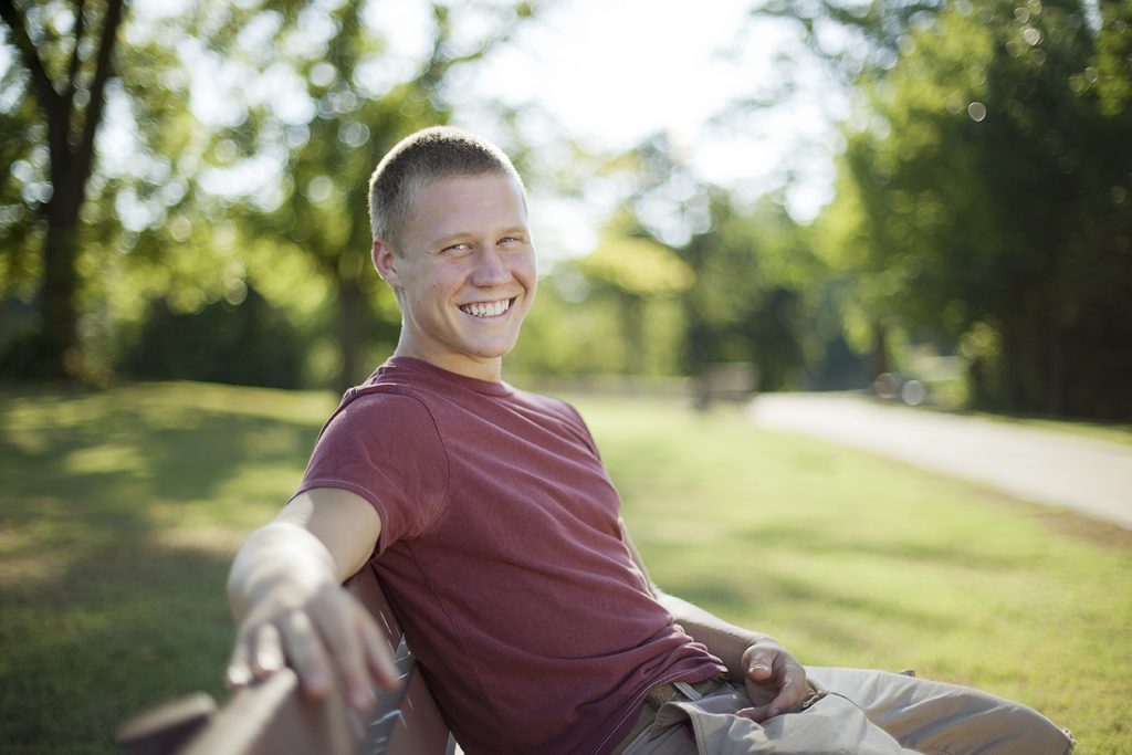 Handsome Teenage Boy in Park